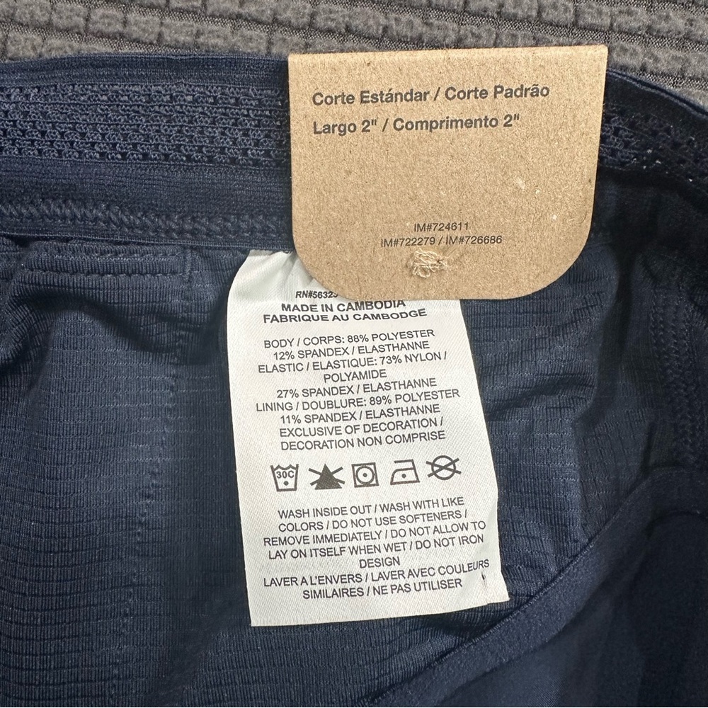 Nike Dri Fit ADV 2 Inch Running Shorts Mens XL Navy Blue Orange Swoosh - Picture 4 of 8